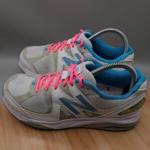 New Balance Shoes Women 7.5 Gray Pink Blue 1540 V2 Lace Up Walking Flaws
